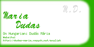 maria dudas business card