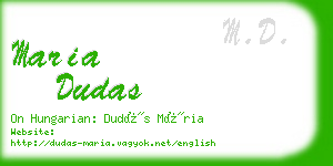 maria dudas business card